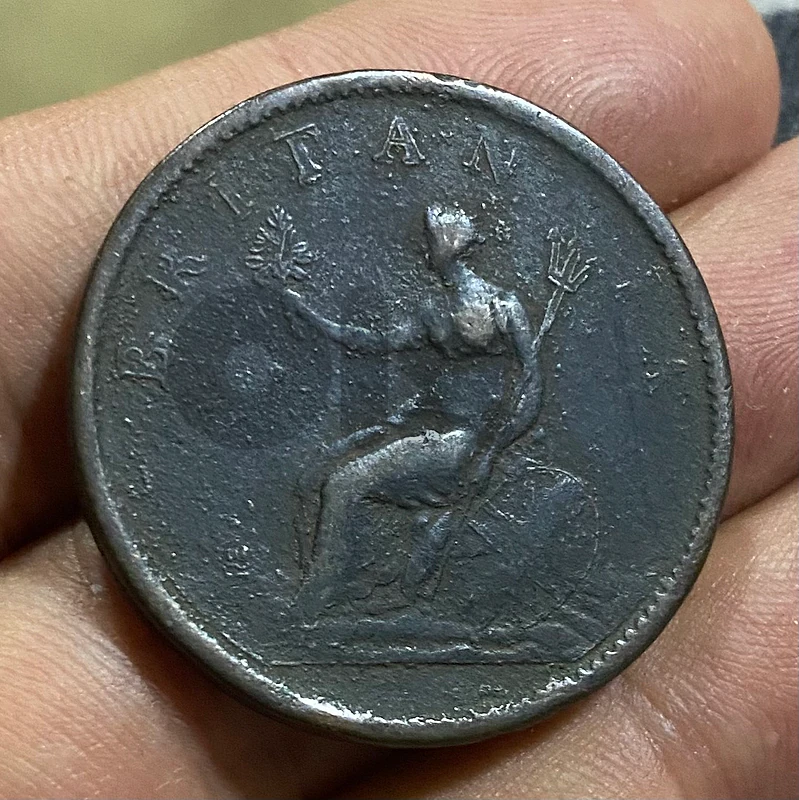 عملة حجم كبير واحد بنس بريطاني الملك جورج الثالث سنة ١٨٠٦