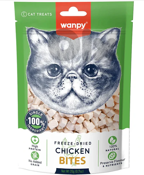 Wanpy Cat Treat  - freeze Dried Chicken Bites 20 G