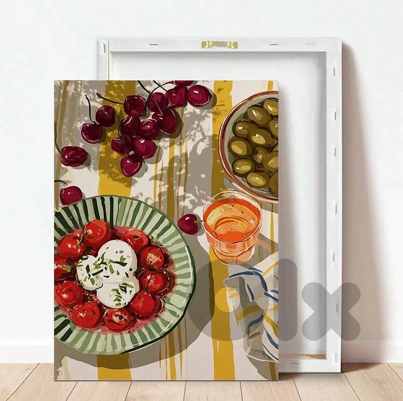 Printed Canvas Framed 25*34 cm kitchen لوحة مطبوعة مع اطار