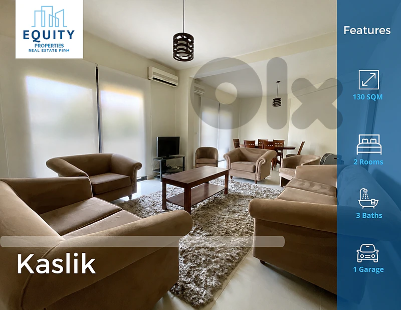 Furnished 130 SQM Apartment For Rent In Kaslik شقة للإيجار #RK59058