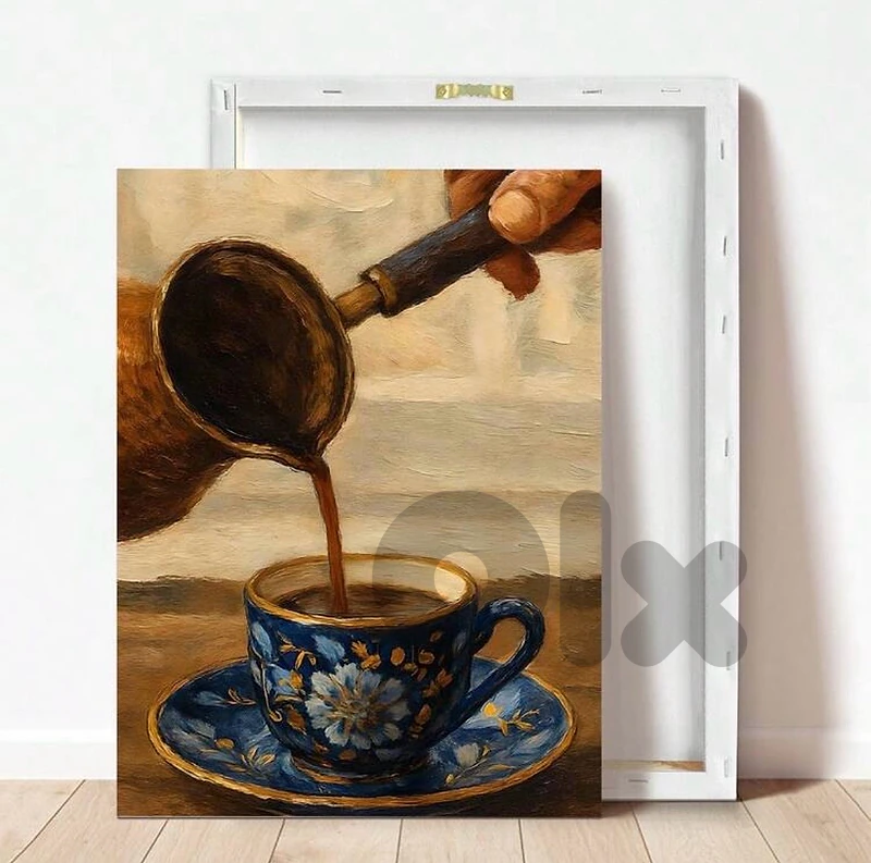Canvas printed framed - coffee 30*40 cm لوحة مطبوعة قهوة