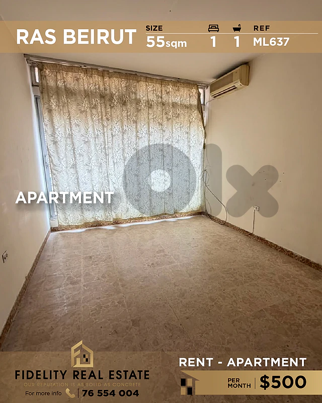 Apartment for rent in Ras Beirut ML637 شقة للإيجار في رأس بيروت