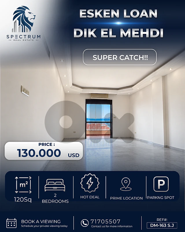 ESKEN LOAN ACCEPTED | DIK EL MEHDI | 2 BEDROOMS, (DM-163) S.J