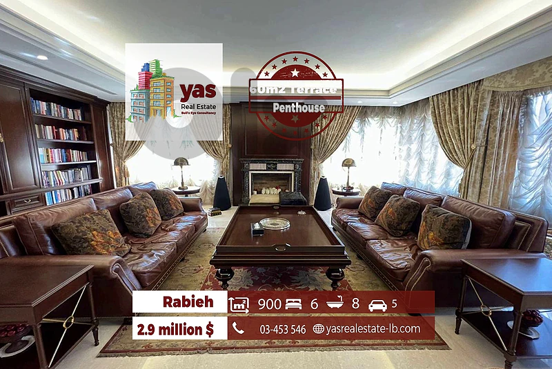 Rabieh 900m2 | 60m2 Terrace | Mountain View | Luxury | Penthouse | AA