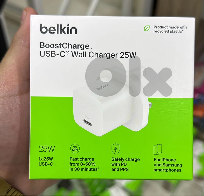 Belkin Boostcharge Usb-c wall charger 25w 3pin white Belkin Boostcharge Usb-c wall charger 25w 3pin white