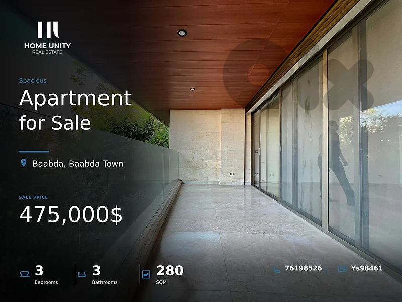 3-bedrooms Apartment for Sale , located in Baabda Town , Baabda