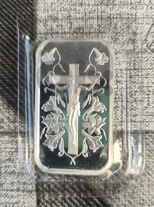 Silver Christ Cross Bar