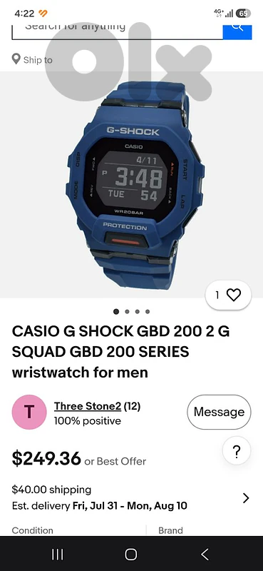casio G shock gbd 200