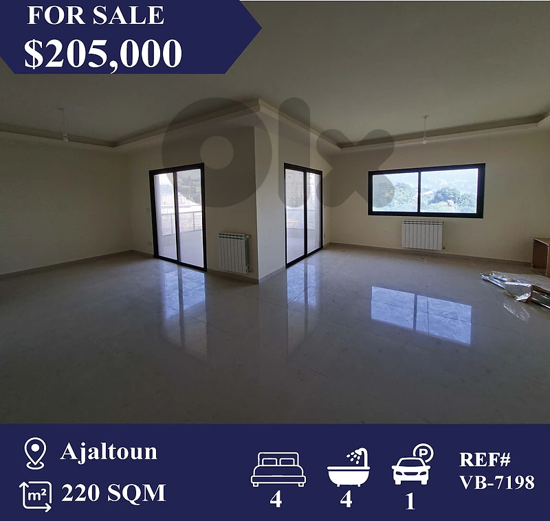 vb-7198Apartment for sale in Ajaltoun شقة للبيع في عجلتون.