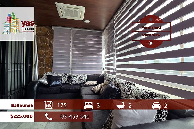 Ballouneh 175m2 | Furnished | Prime Location | Open View | TO