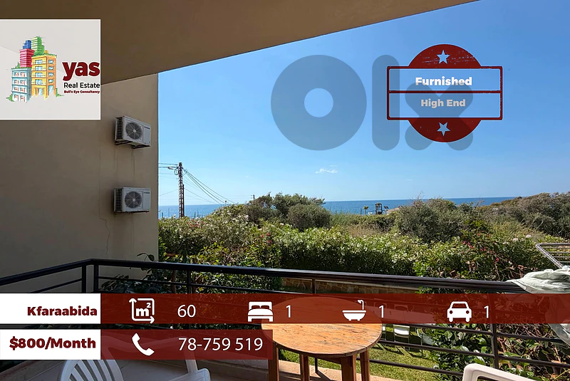 Kfaraabida 60m2 | Furnished | Sea View | Prime Location | MCH