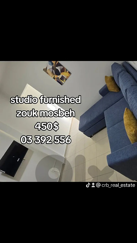 zouk mosbeh new 1 bedroom apa 1 salon and kitchen 2 wc 2P for 450$