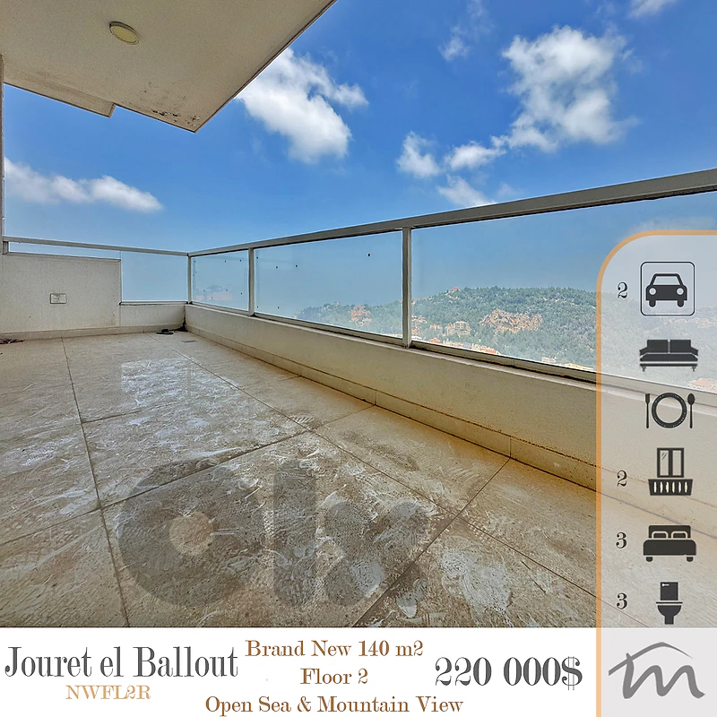 Jouret El Ballout | Brand New 3 Bedroom Ap | Building Age 5 | Views