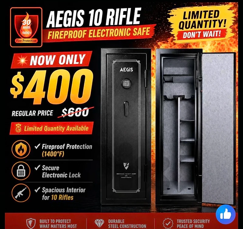 Aegis Gun Fireproof Safe Box 10 & 18 Capacity