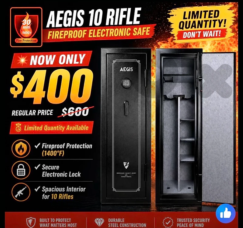 Kolman Gun Safe Fireproof 10 & 18 Capacity