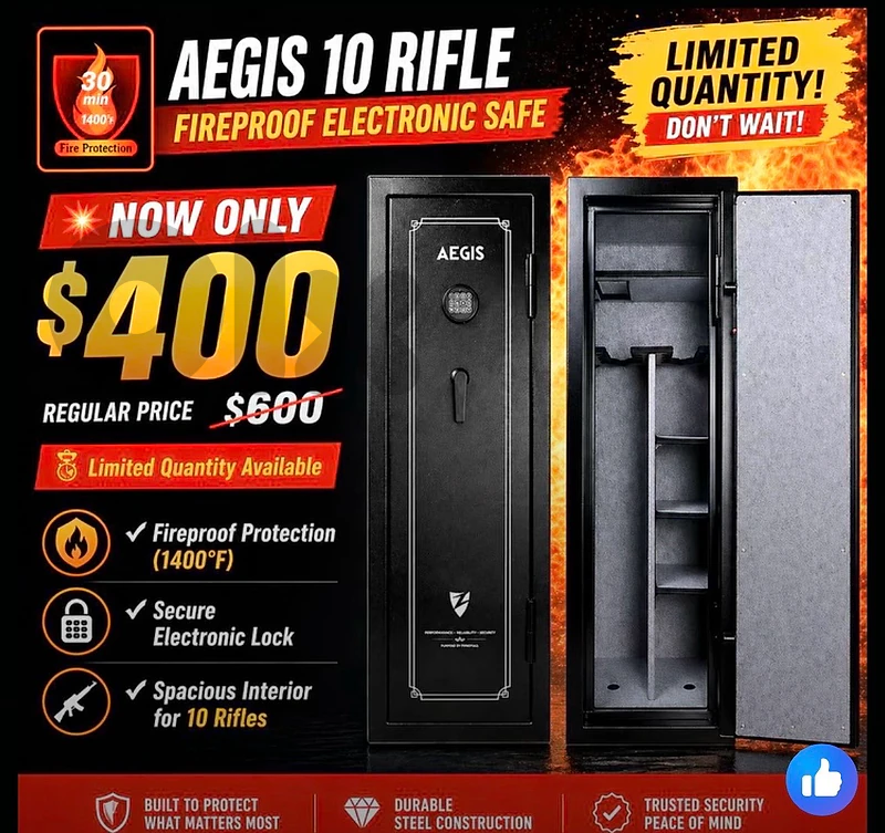 Aegis Fireproof Gun Safe Box 10 & 18 Capacity Aegis Fireproof Gun Safe Box 10 & 18 Capacity