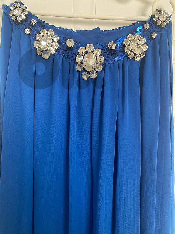 Samiia Royal Blue Evening Dress with Cape – Worn Once