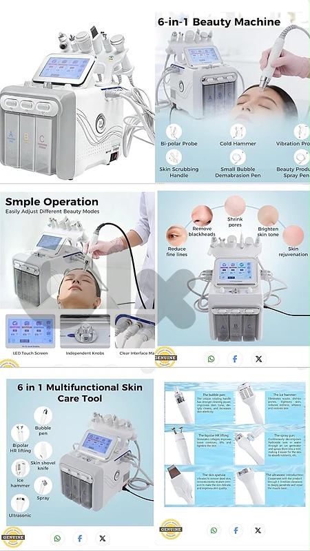 6-in-1 Hydrogen Oxygen Facial Machine + Wireless PMU Machine |