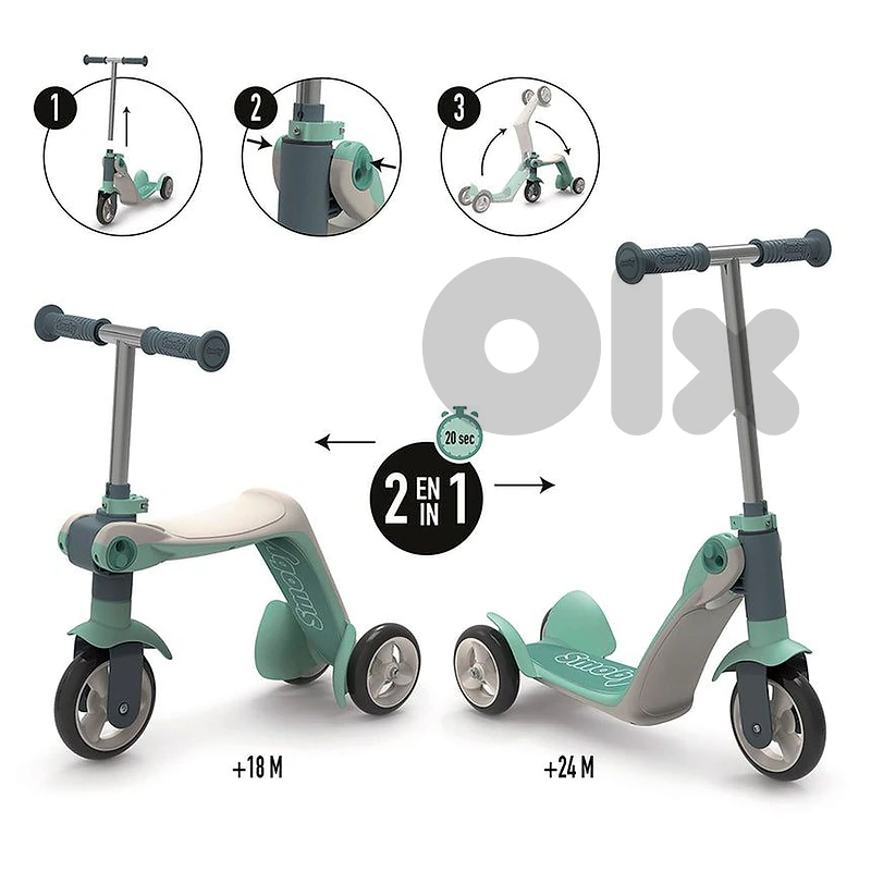 Scooter & Ride-on Reversible Switch 2in1 Scooter Smoby three-wheeled