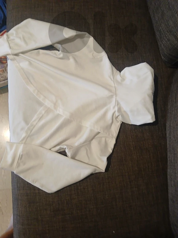 girls white and gold hoodie