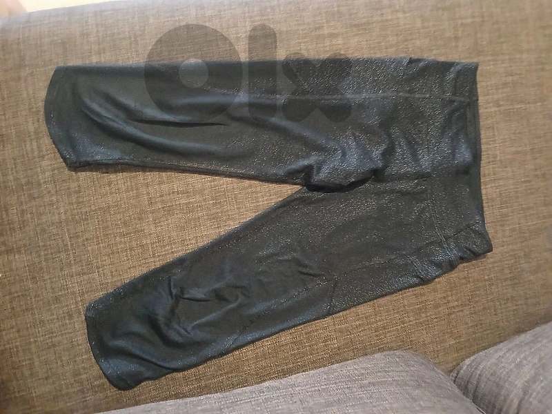 girls black glittery knee leggigs