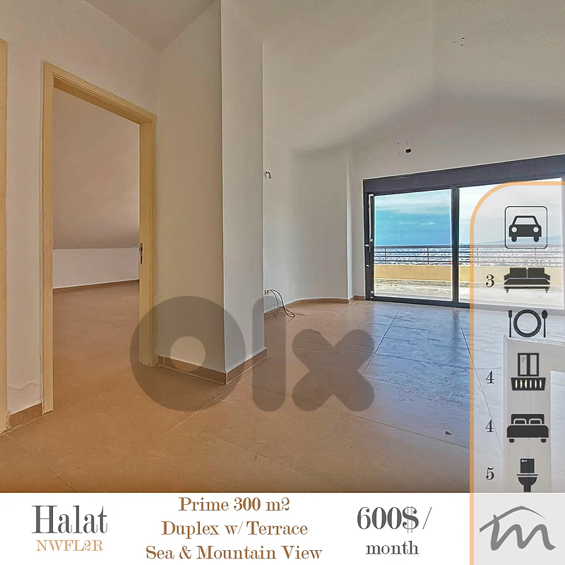 Halat | Decorated 300m² Duplex | Terrace | 4 Balconies | Open Sea View