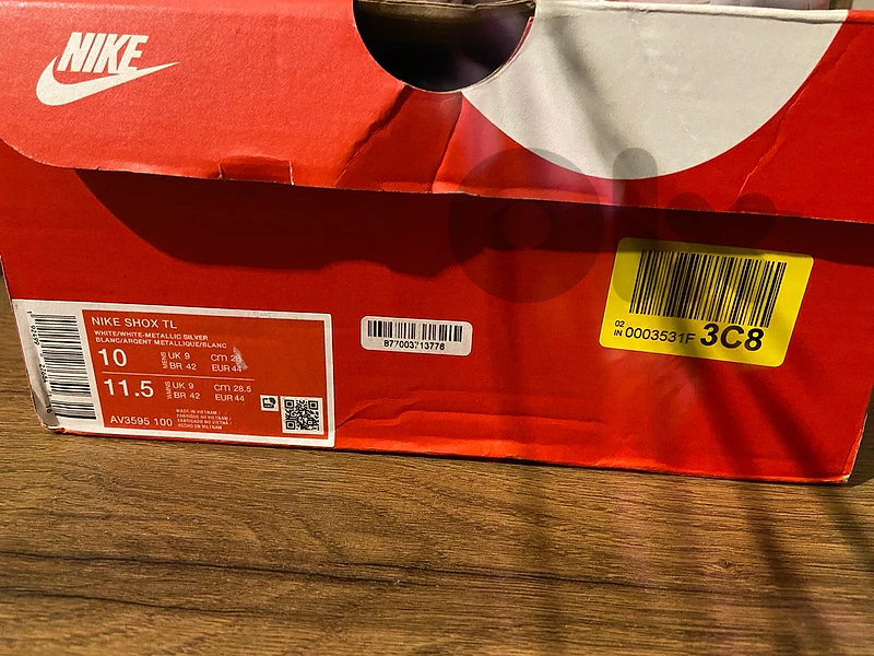 nike shox TL white metallic silver