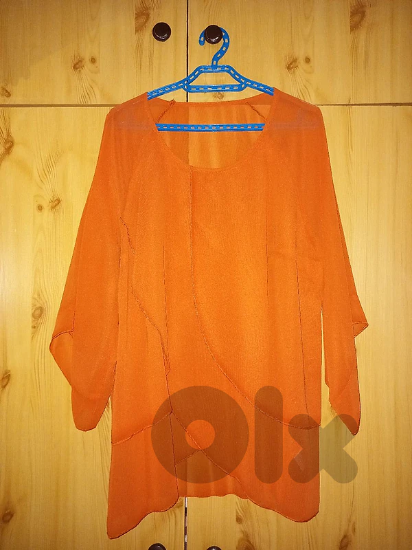 layered orange blouse