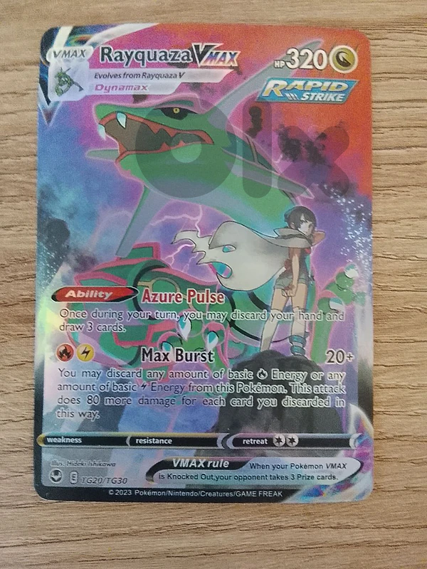 ultra rare Rayquaza VMax shine pokemon holofoil