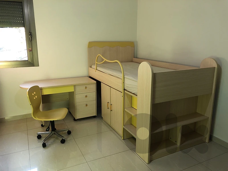 bed set with desk and chair