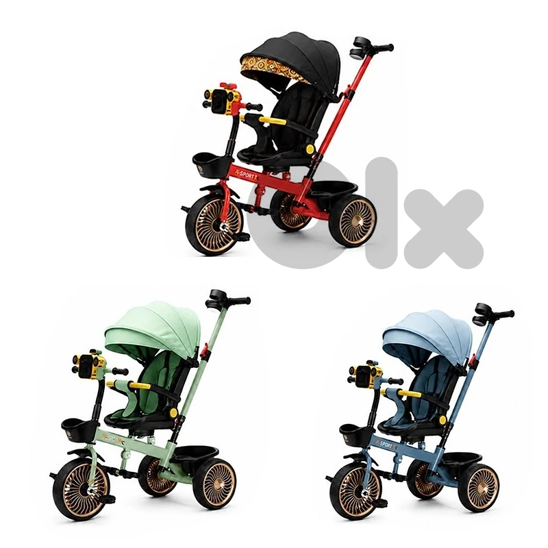 4-in-1 Kids Stroller Tricycle - دراجة ثلاثية العجلات للأطفال