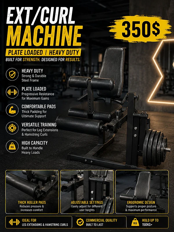 Ext/curl machine like new plate loaded heavy duty 350$