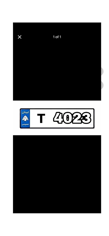 T4023 car plate