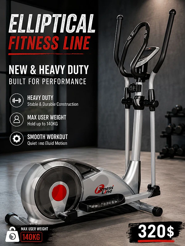 Elliptical new fitness line heavy duty hold up to 140kg 320$