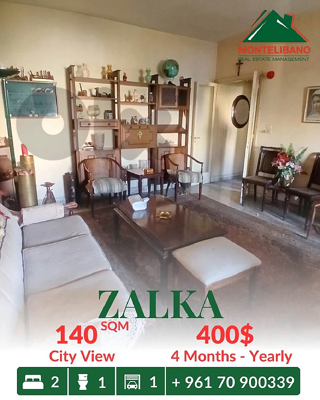 140 sqm Apartment For Rent in Zalka زلقا