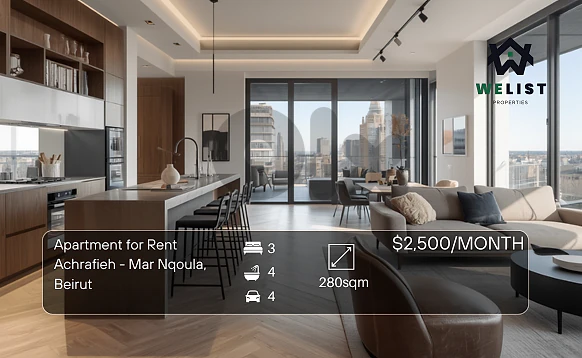Apartment for rent in Achrafieh شقة للايجار في منطقة الأشرفية Apartment for rent in Achrafieh شقة للايجار في منطقة الأشرفية