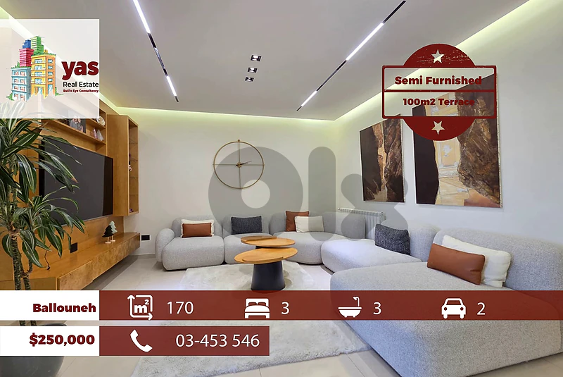 Ballouneh 170m2 | 150m2 Rooftop | Terrace | Semi Furnished | View | TO Ballouneh 170m2 | 150m2 Rooftop | Terrace | Semi Furnished | View | TO