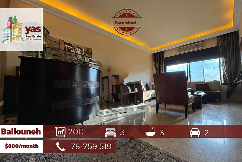 Ballouneh 200m2 | Prime Location | Furnished | Mint Condition | Rent |
