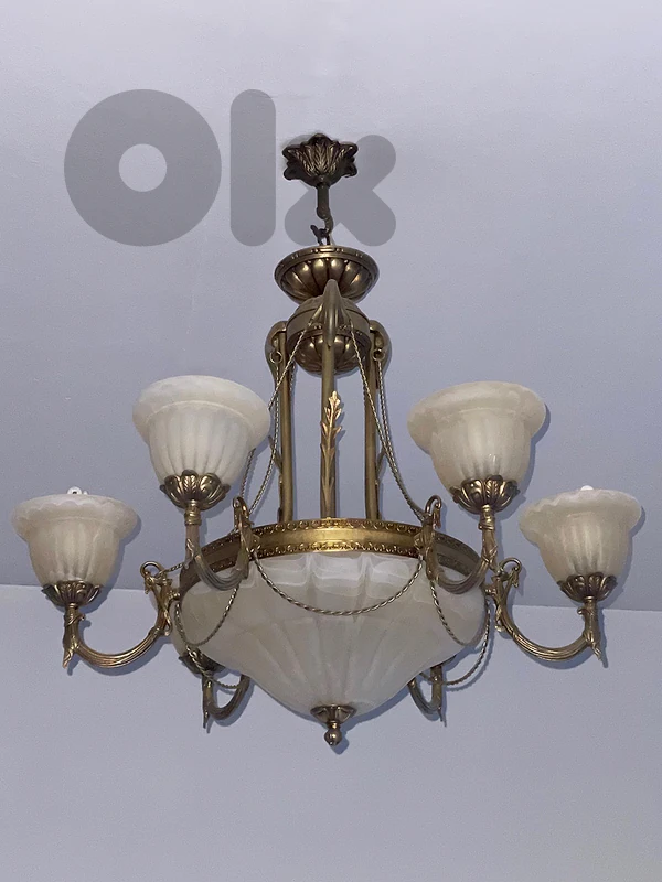2 Antique Copper Chandeliers