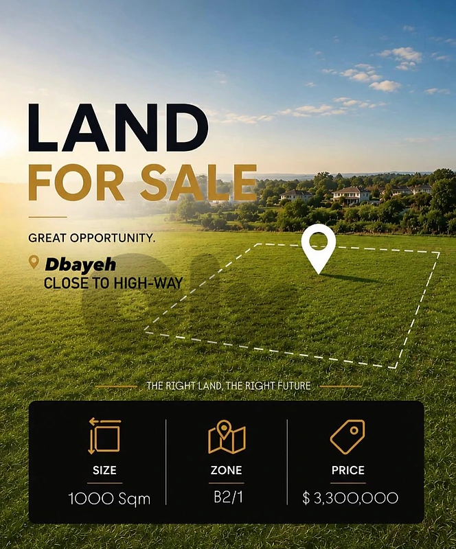 Land For Sale in Dbaye (Close to High-way)