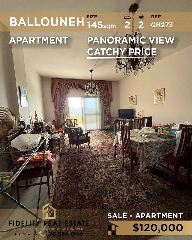 Apartment for sale in Ballouneh GH273 شقة للبيع في بلونة