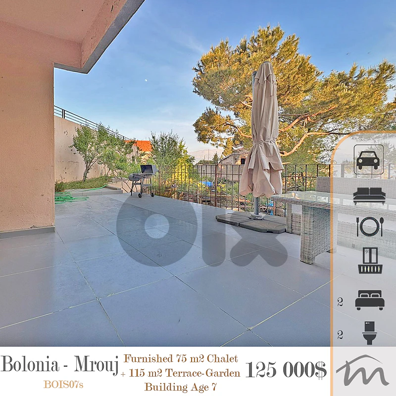 Bolonia-Mrouj | Furnished-Decorated 75m² Flat + 115m² Garden-Terrace