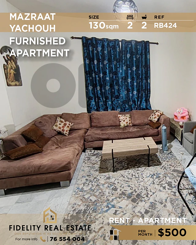 Apartment for rent in Mazraat Yachouh RB424 شقة  للإيجار في مزرعة يشوع