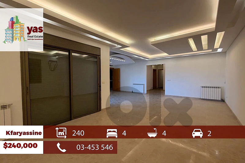 Kfaryassine 240m2 | Brand New | Classy Area | Luxury Flat | EH/TO