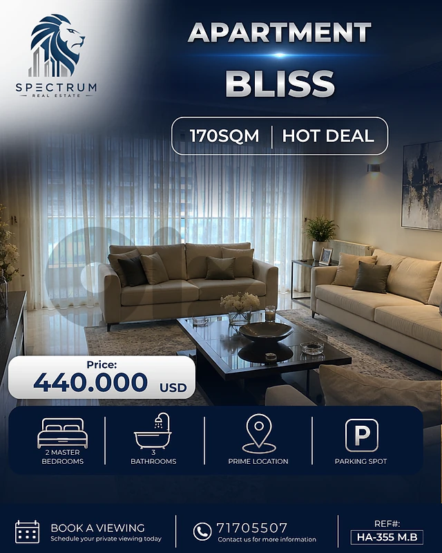HOT DEAL ! APT IN BLISS PRIME | 170SQ | 2 MASTER BEDS | HA-355 M.B