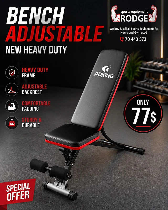 Bench adjustable new heavy duty 77$