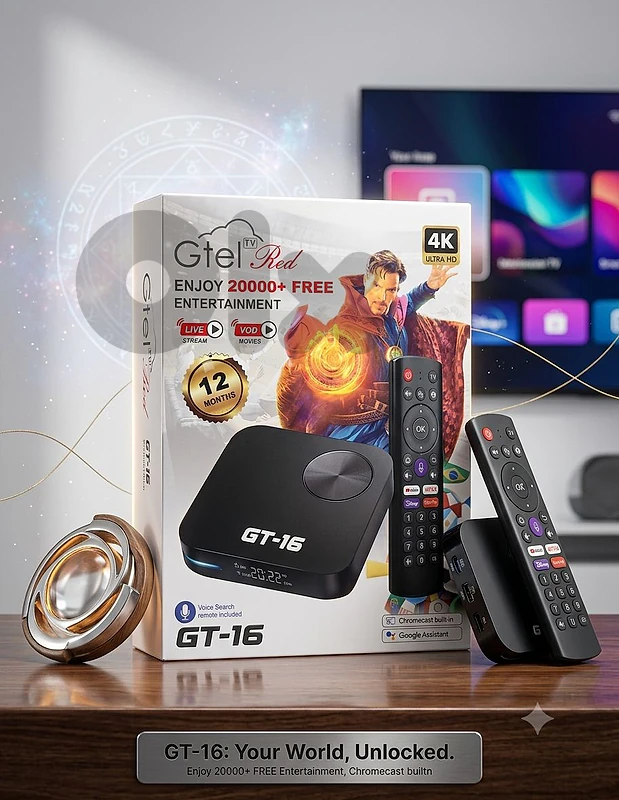 tv box  GTELred live channels one year free iptv mondial