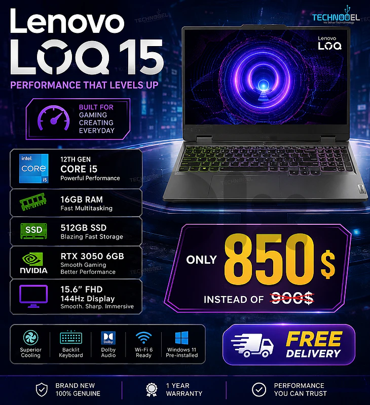 Lenovo LOQ 15 rtx3050 6GB LAPTOP