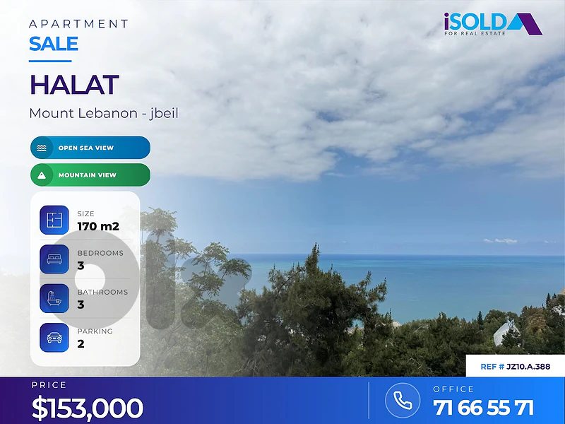 High-End 170m2 apartment+Sea view 4sale in Halat - شقة للبيع في حالات