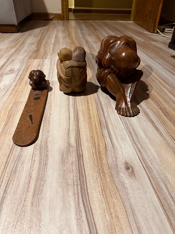 hand-carved wooden sculpture